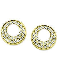 Giani Bernini Cubic Zirconia Pave Open Circle Stud Earrings Sterling Silver, Exclusively at Macy's