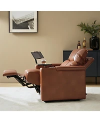 Modern Lothaire Genuine Leather Power Recliner with Adjustable Headrest