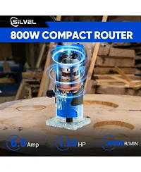 Silvel Wood Router, 800W Wood Routers for Woodworking, 6.5Amp 1.25HP Hand Wood Router Tool