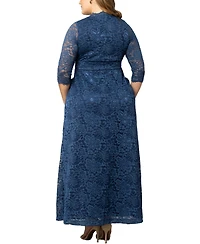 Kiyonna Women's Plus Maria Lace Evening Gown
