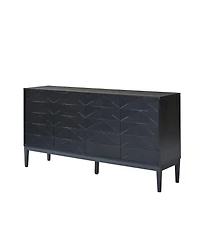 Dennis Mid-Century Modern 63"Wide 4 Door Sideboard with Adjustable Shelves