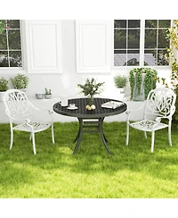2 Pieces Patio Cast Aluminum Dining Chairs with Armrests