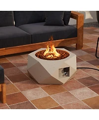40000 Btu Hexagon Terrazzo Propane Fire Pit Table with Stainless Steel Burner