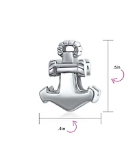 Bling Jewelry Set of 2 Nautical Boat Ship Wheel and Anchor Rope Charm Bead Sterling Silver