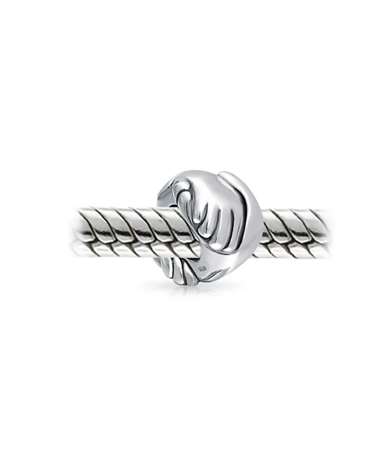 Bling Jewelry Set of 2 Support Friends and Bff Hand Sign Infinity I Love You Charm Bead Silver