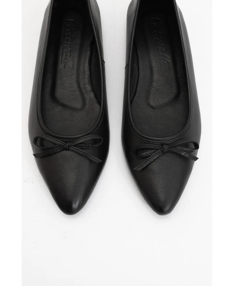 Ruby Leather Pointed Toe Flats