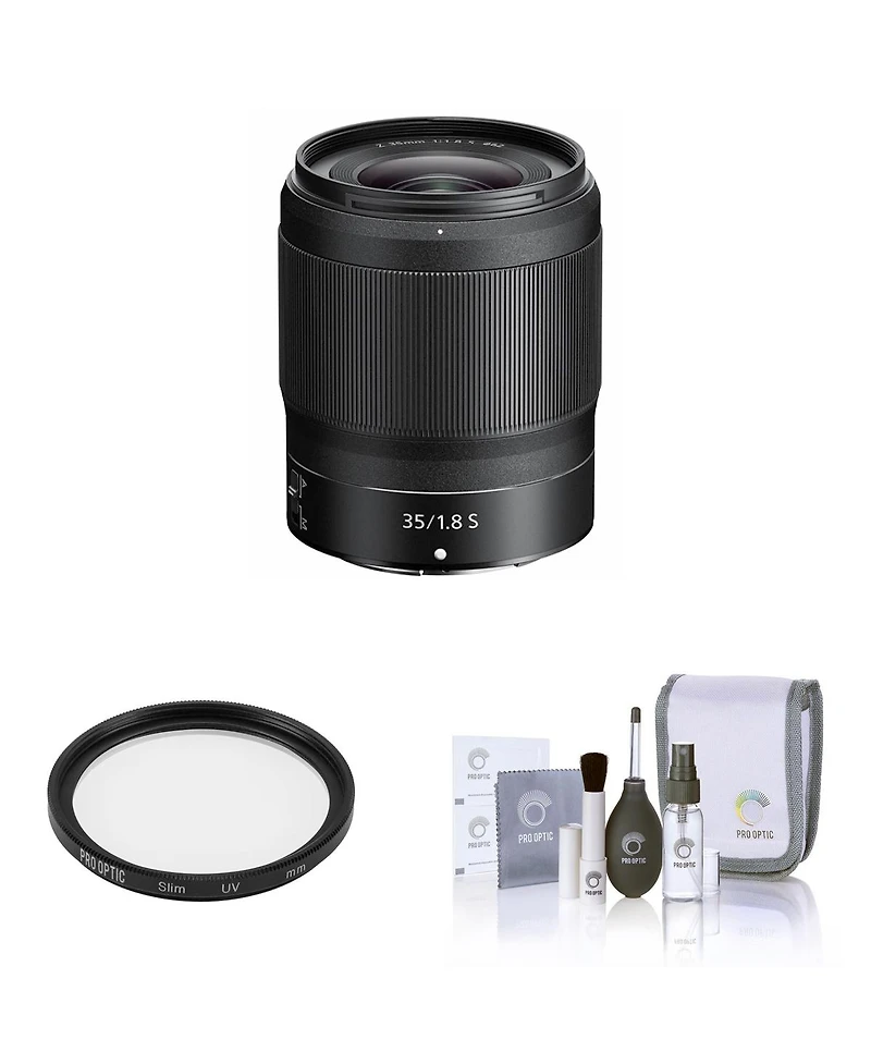 Nikon Nikkor Z 35mm f/1.8 S Lens, Bundle with ProOptic Pro Digital 62mm Multi Coated Uv Slim Filter, Cleaning Kit