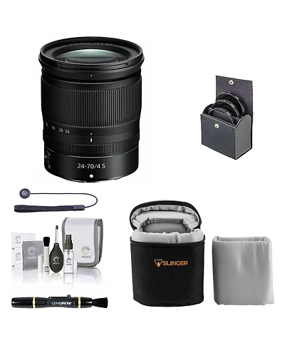 Nikon Nikkor Z 24-70mm f/4 S Lens, Bundle with ProOptic 72mm Filter Kit, Soft Lens Case, Lens Cleaner, Cleaning Kit, Universal Lens Cap Tether
