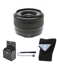 Fujifilm Xc 15-45mm f/3.5-5.6 Ois Pz Lens, Black, Bundle with 52mm Digital Essentials Filter Kit and 15x15" Lens Wrap