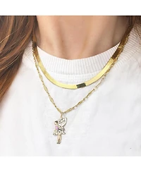 The Lovery Pink Enamel Fairy Charm 14K Gold