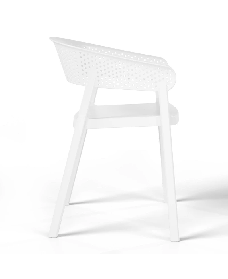 5-Piece Outdoor Metal Frame Square Dining Table Patio Set with Stackable Patio Dining Chairs