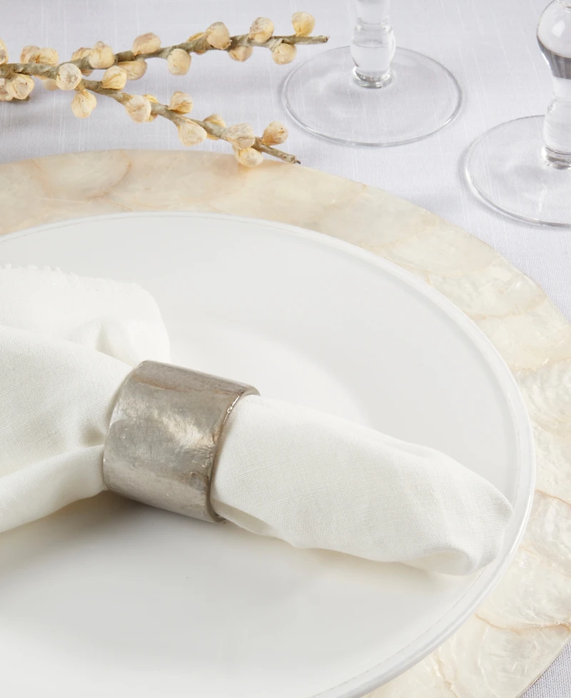 Saro Lifestyle Radiant Capiz Napkin Rings, Set of 4