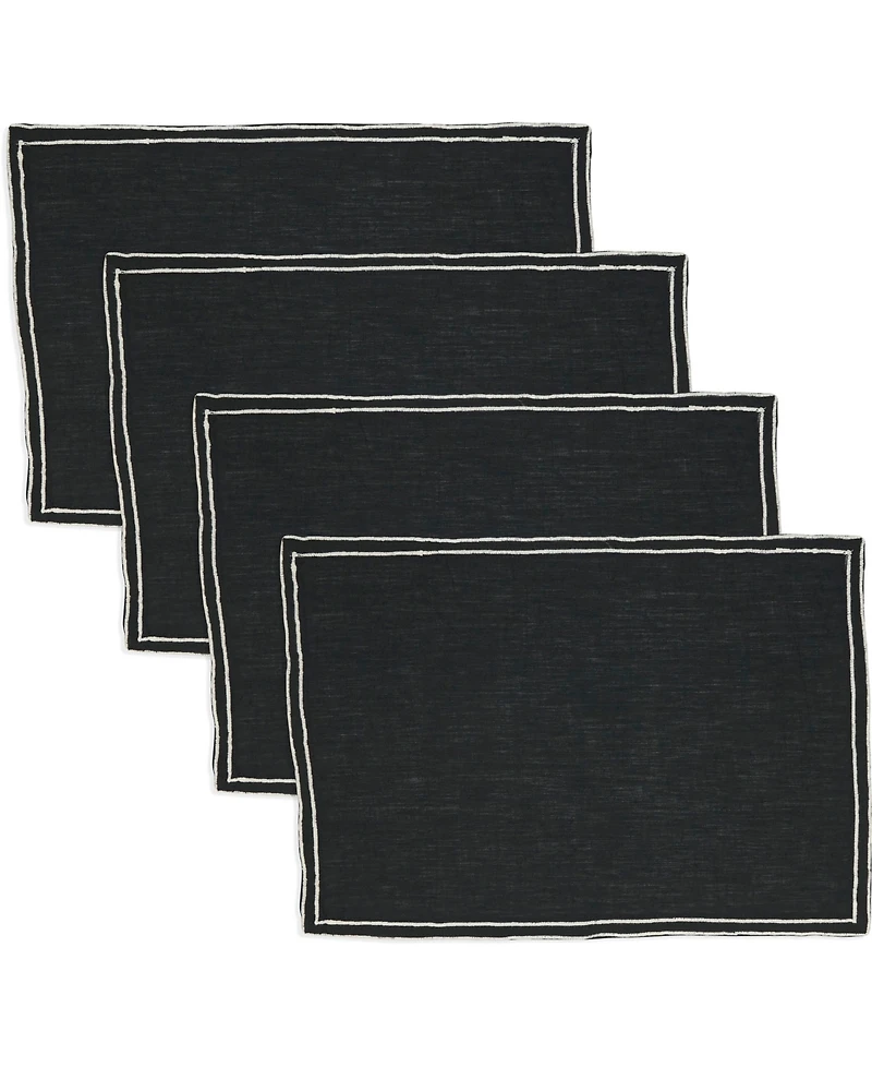 Saro Lifestyle Double Line Embroidered Placemats, 14" x 20"