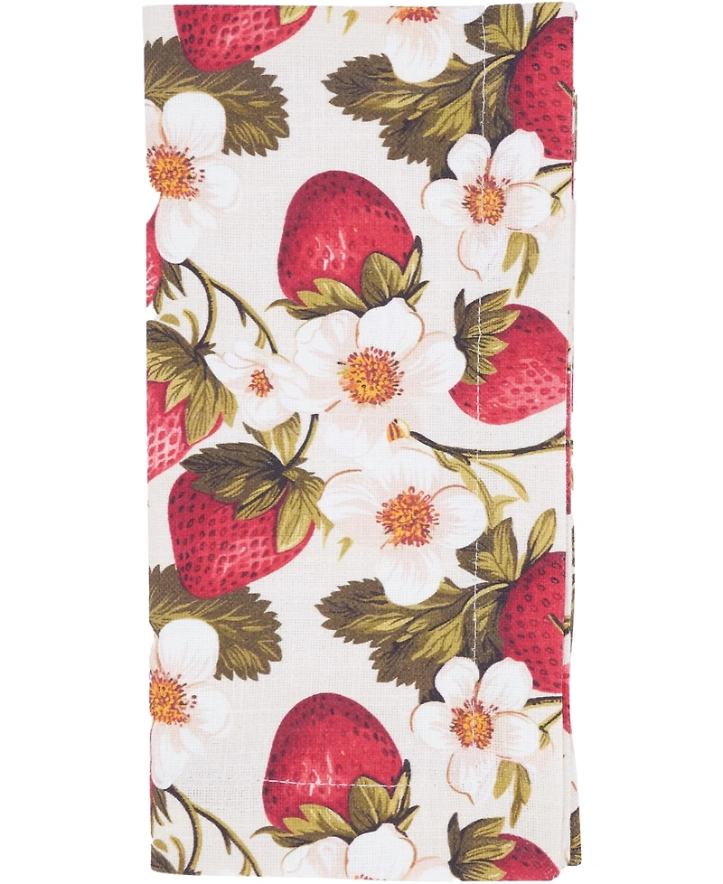 Saro Lifestyle Breezy Juicy Strawberry Cotton Napkins, 20" x 20"