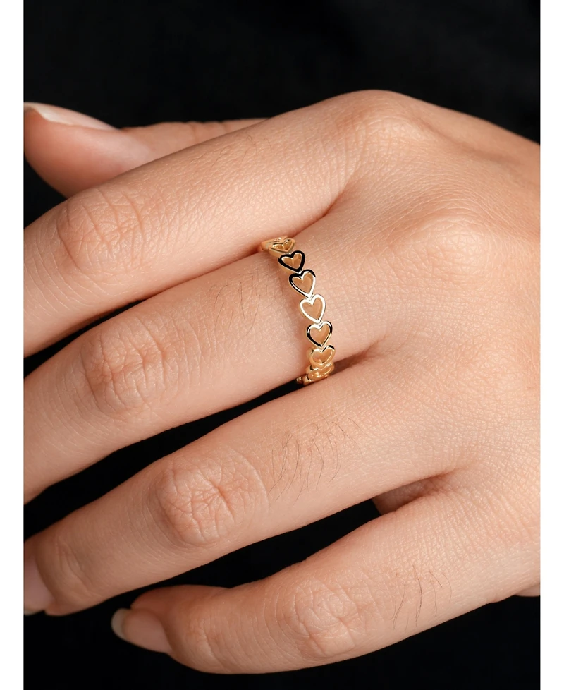 Devata Sweet Heart Ring in 14K Gold, Size 8, approx. 1.8 grams.
