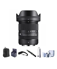 Sigma 18-50mm f/2.8 Dc Dn Contemporary Lens for Fujifilm X, Bundle with Backpack, Camera Strap, 55mm Filter Kit, Lens Cleaner, Cleaning Kit, Lens Cap