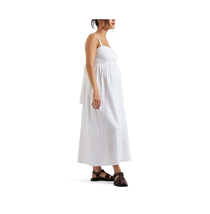 Ripe Maternity Maternity Ripe Simone Tie Back Linen Dress