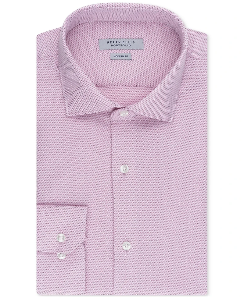Perry Ellis Portfolio Men's King Micro-Pattern Dress Shirt
