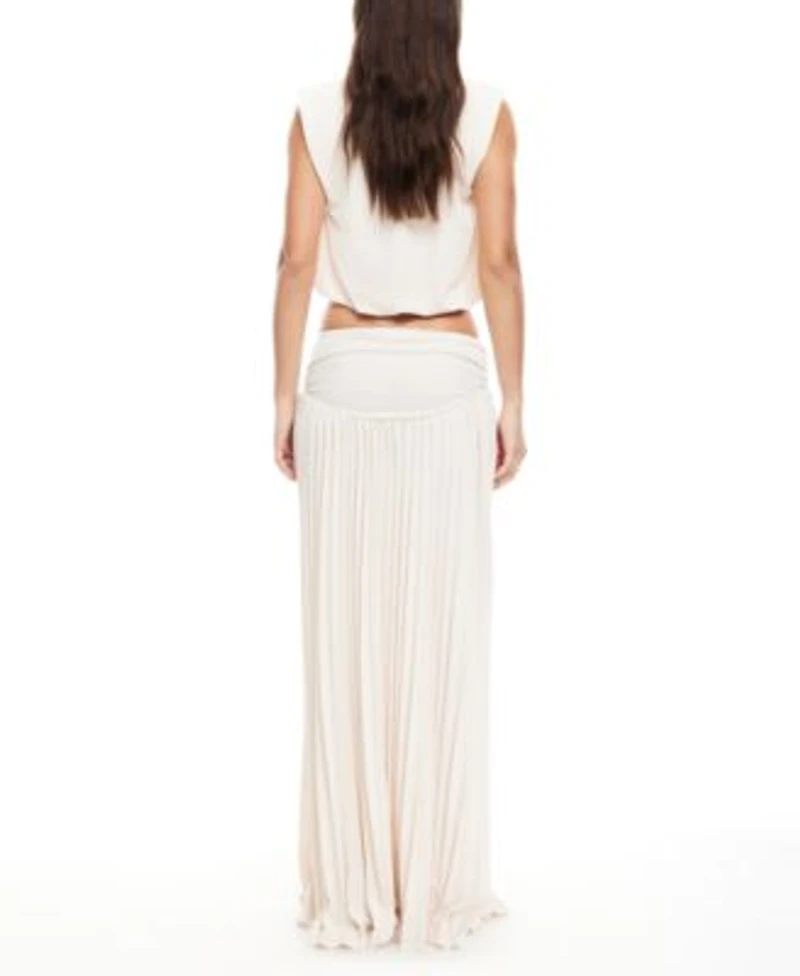 Lioness Womens Field Of Dreams Crop Top Pleated Maxi Skirt