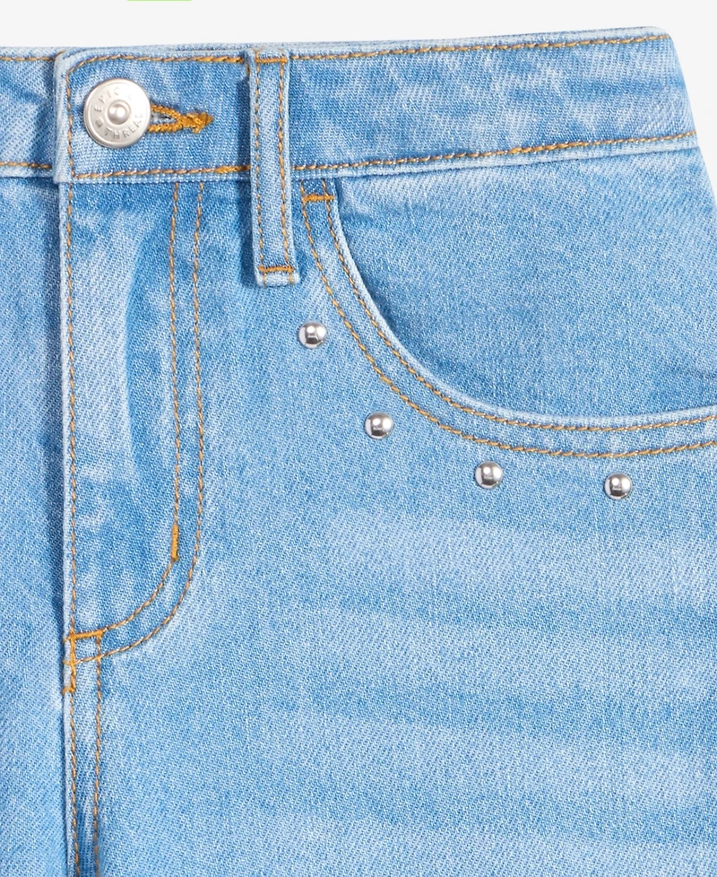 Little & Big Girls Light Wash Studded Bootcut Jeans, Exclusively at Macy's