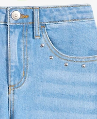 Little & Big Girls Light Wash Studded Bootcut Jeans, Exclusively at Macy's