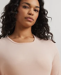 Lauren Ralph Plus Stretch Long-Sleeve Tee