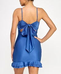 City Studios Juniors' Ruched Ruffled Bodycon Dress