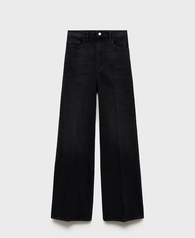 Mango Women's High-Waist Wide Leg Jeans