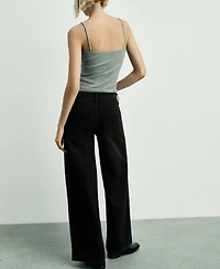 Mango Women's Low Waist Wide Leg Jeans