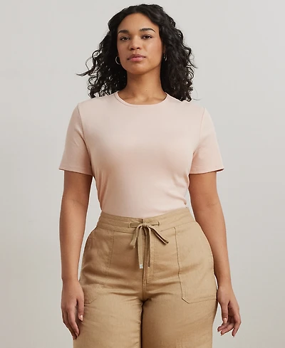 Lauren Ralph Plus Stretch Cotton T-Shirt