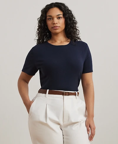Lauren Ralph Plus Stretch Cotton T-Shirt
