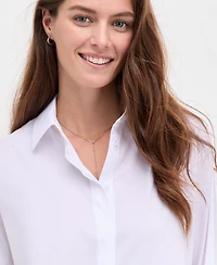 Anne Klein Women's Button-Front Drop-Shoulder Shirt