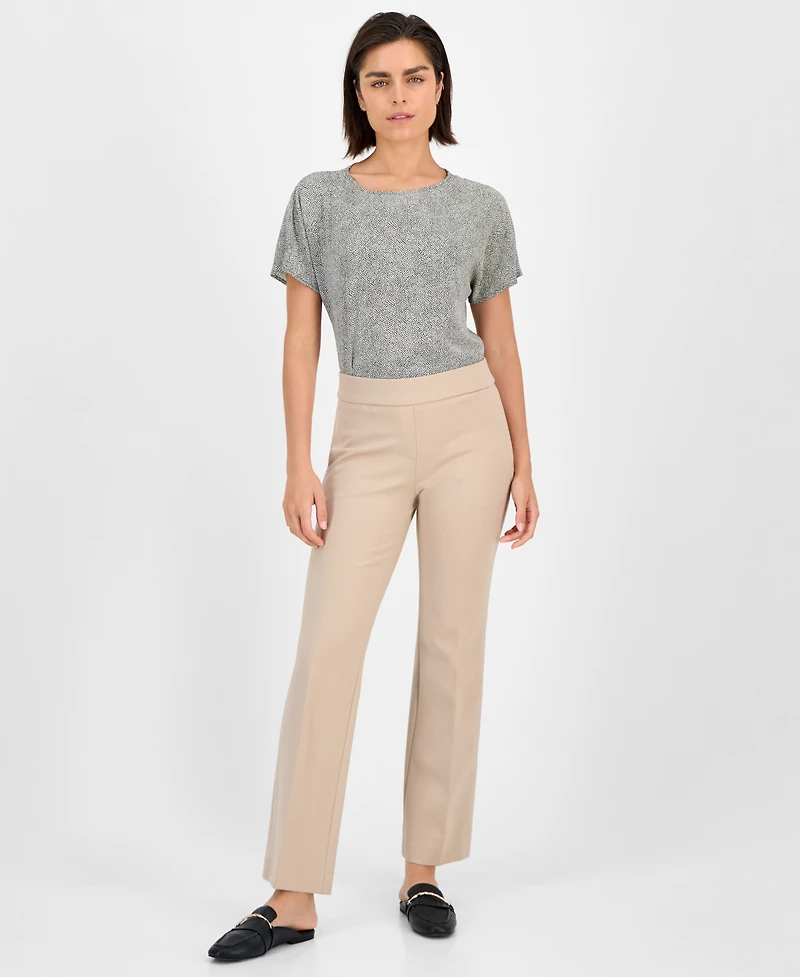 Anne Klein Women's Mid-Rise Pull-On Slash-Pocket Pants