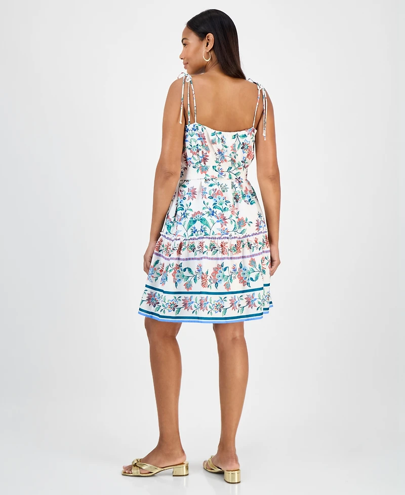 julia jordan Women's Printed Sleeveless Fit & Flare Dress