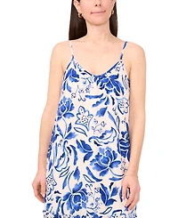 Sam & Jess Petite Printed V-Neck Sleeveless Dress