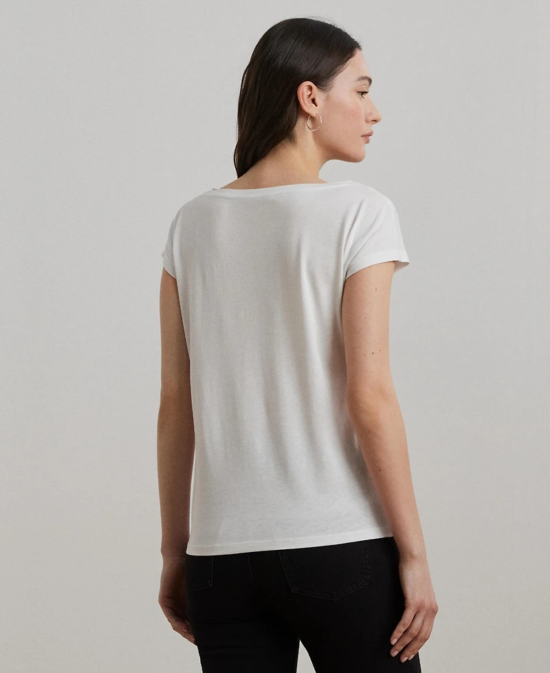 Lauren Ralph Logo-Print Short-Sleeve Top