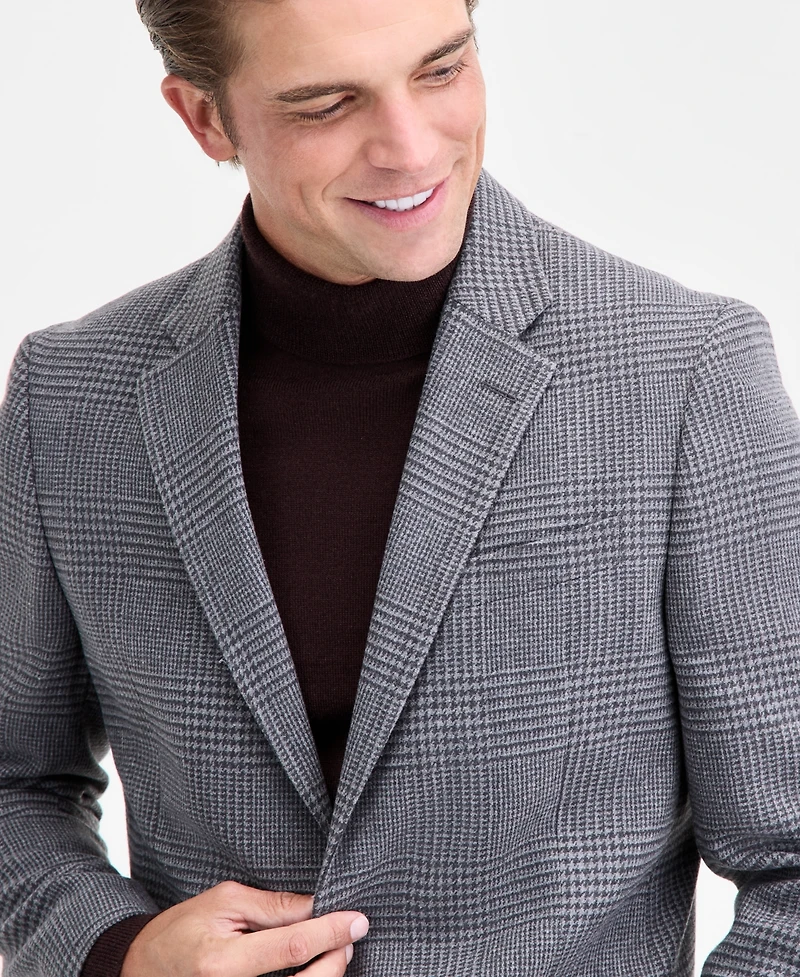 Nautica Men's Modern-Fit Gray Houndstooth Tweed Sport Coat