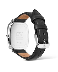 Daniel Wellington Men's Analog Black Genuine Leather Watch, 32mm