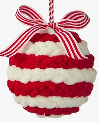 Holiday Lane Christmas Cheer Soft Red Stripe Ball Ornament, Macy's Exclusive