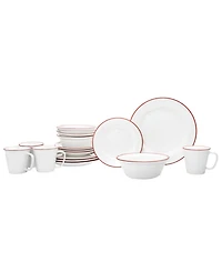 Godinger Bistro Red Band 16 Pc. Dinnerware Set, Service for 4