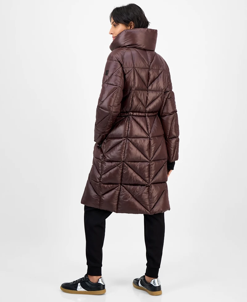 Bcbg Women's Quilted Thumbhole-Cuff Puffer Coat