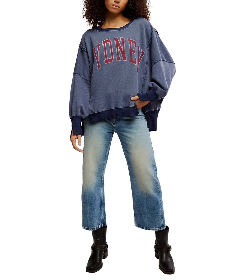 Free People Women's Graphic Camden High-Low Sweatshirt