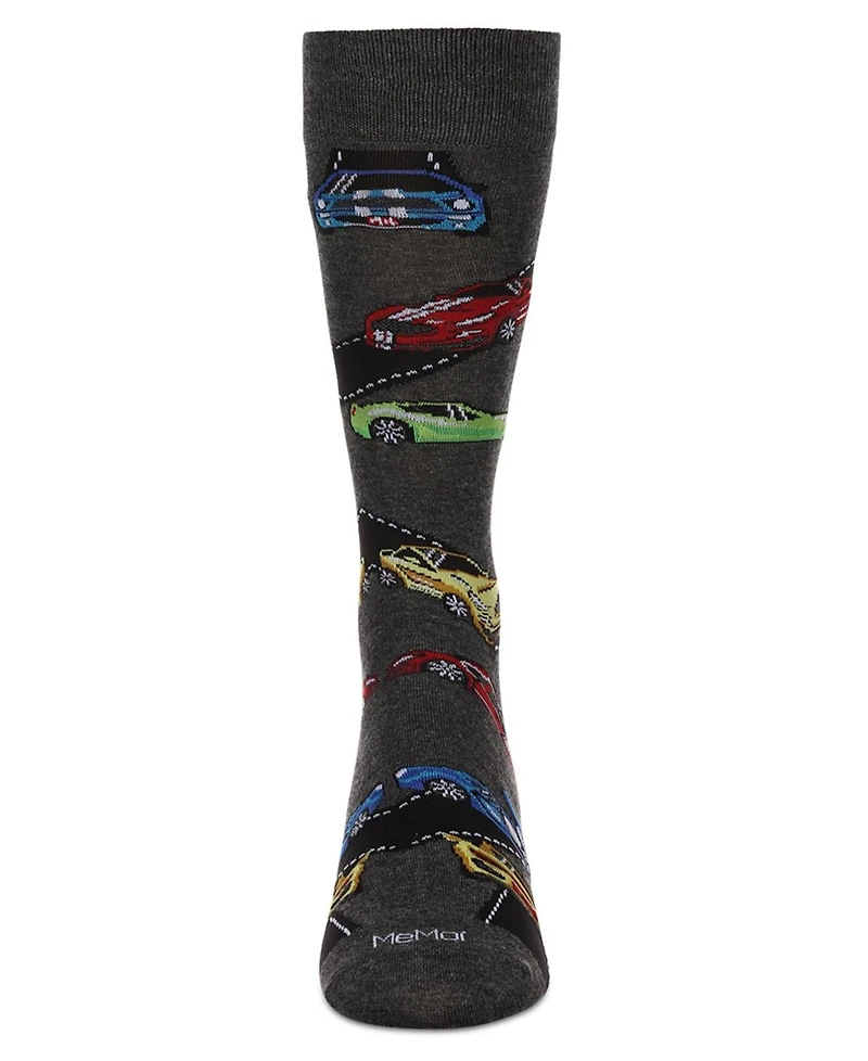 MeMoi Men's Cars Crew Socks