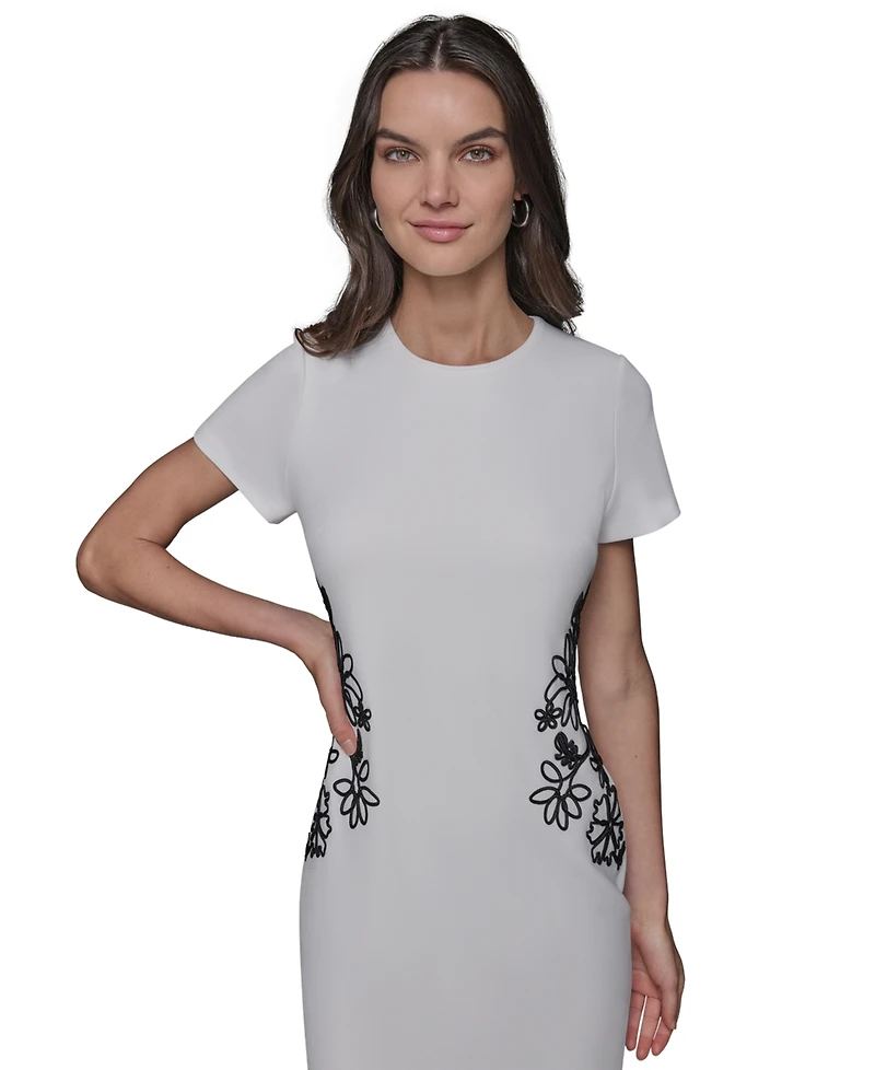 Karl Lagerfeld Paris Women's Soutache Short-Sleeve Sheath Dress