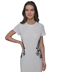Karl Lagerfeld Paris Women's Soutache Short-Sleeve Sheath Dress