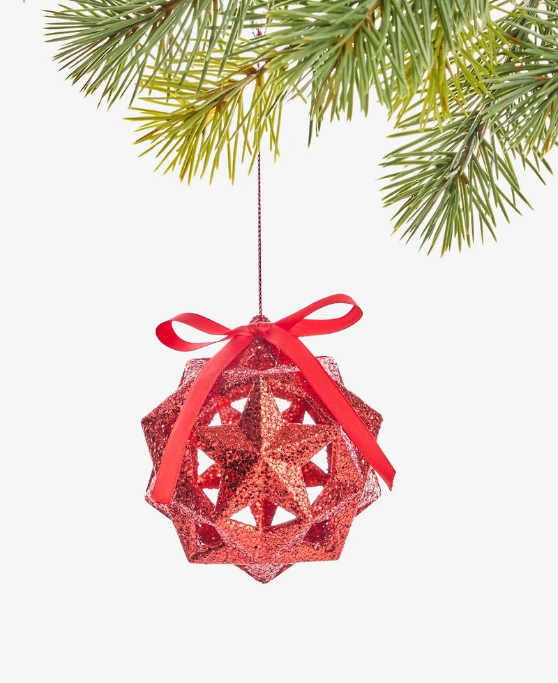 Holiday Lane Christmas Glitters Star Ball Ornament, Macy's Exclusive