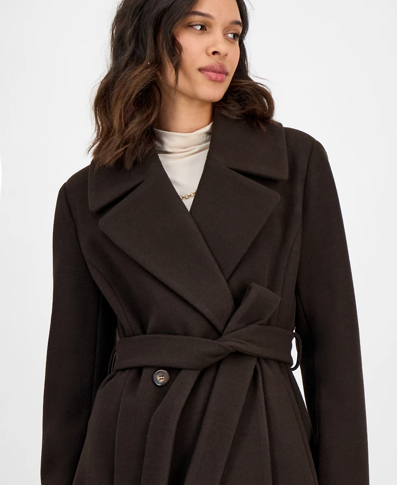 CeCe Women's Single-Breasted Belted Coat