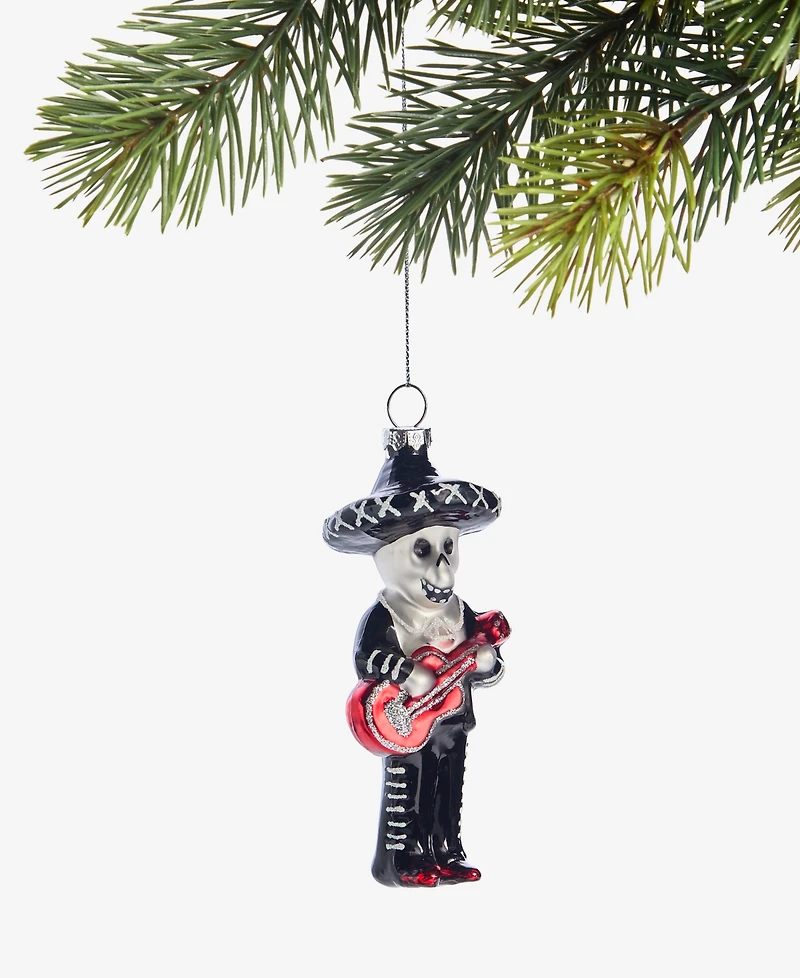 Holiday Lane Day of the Dead Glass Skeleton Ornament, Macy's Exclusive
