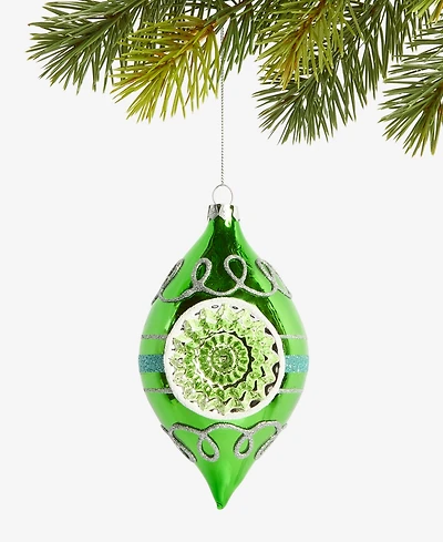 Holiday Lane Enchanted Emerald Green Reflector Finial Ornament, Macy's Exclusive