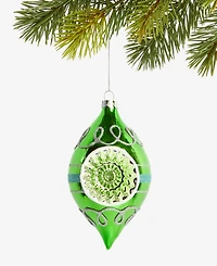 Holiday Lane Enchanted Emerald Green Reflector Finial Ornament, Macy's Exclusive